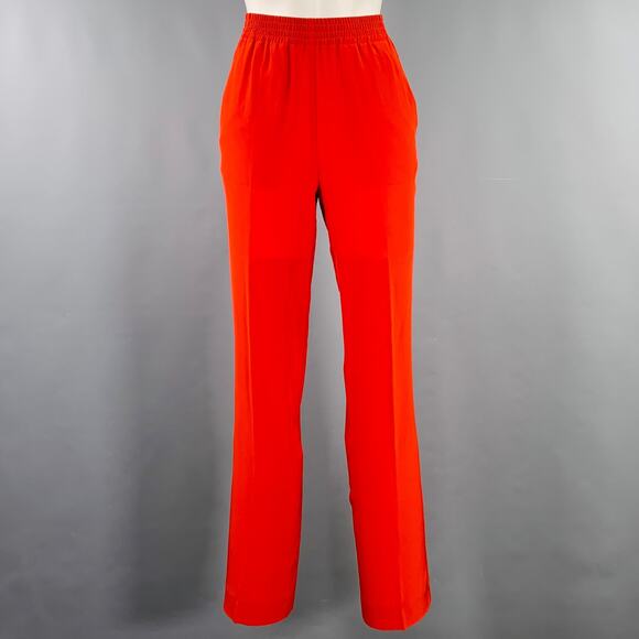 NEIL BARRETT Size M Red Silk Elastic Waistband Casual Pants - Picture 1 of 4